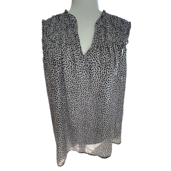 Lucky Brand Leopard Printed Sleeveless Tunic Top Large - Picture 1 of 7